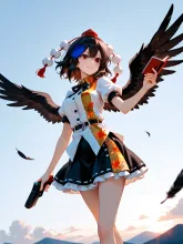 なぜか銃を持った射命丸文
