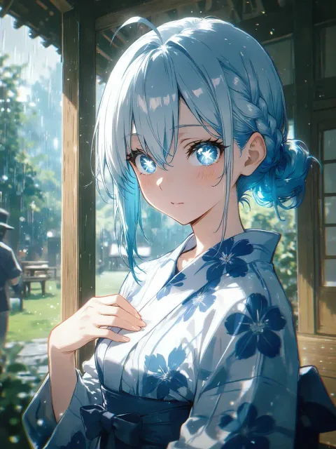 玻璃の雨音、あさぎ色の恋