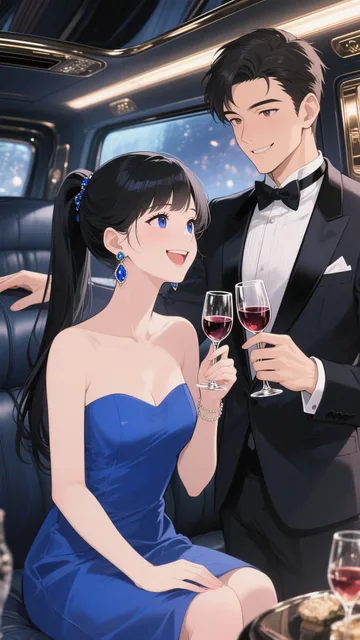美少女はサファイアのイヤリングをしている
