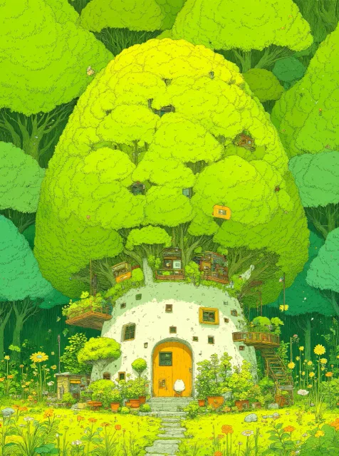 a giant mushroom tree - キノコの森