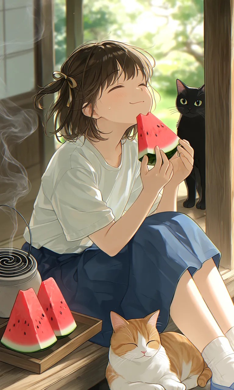 縁側と、しましまの甘い誘惑