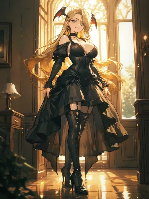 ゴシックドレスの妖艶なヴァンパイアの美少女 - 魅惑のヴァンパイア