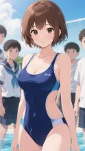 はじめての水着 — School Swimsuit Art AI art on SUPPART