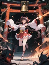 悪霊と闘う（祓う）巫女