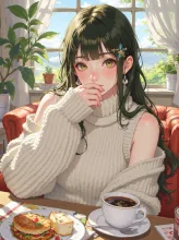 秋の朝食。