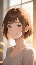 前髪少し切ったんだよ — LunaさんのAIイラスト