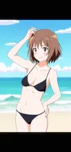 元気な黒ビキニの女の子 — ネガダークネスさんのAIイラスト