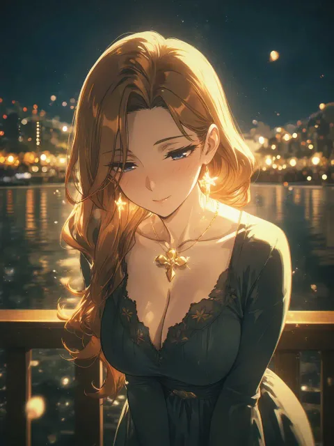 色っぽい大人のお姉さん、タイトな私服、胸元を強調