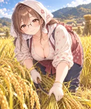 稲刈りの菜摘。