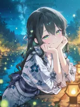 温泉気分の少女