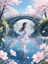 水面に浮かぶ春