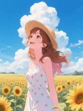 さくらとひまわり畑♪🌻