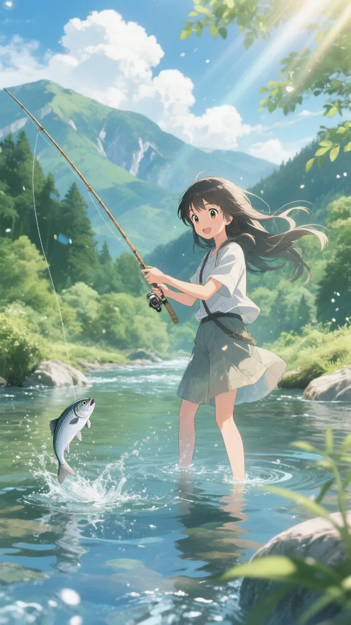 高精度アニメ - 鮎釣りの清流 / はると