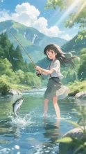 鮎釣りの清流·初夏チャレンジ の投稿作品