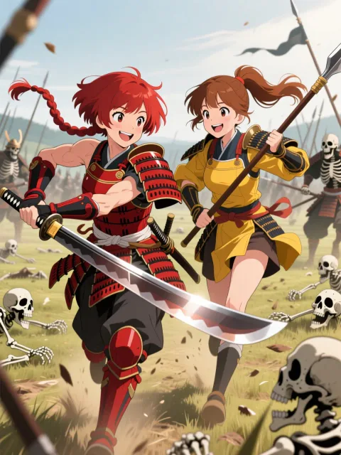 双子と戦国異界の戦い