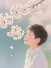 桜と少年