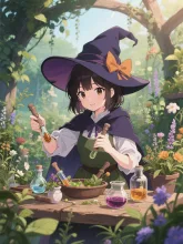薬を調合する魔女