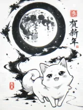 月から参りました — 浮世絵風アートのAIイラスト|SUPPART