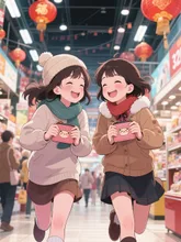 お年玉でお買い物に来た２人🛍️