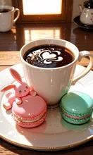 コーヒーとマカロン — はるさんのAIイラスト