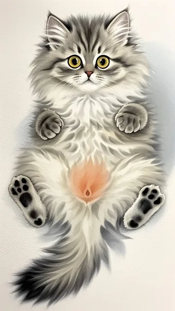 ヘソ天、ペルシャ猫