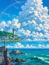雨上がりの海
