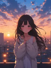屋上の夕焼け