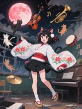 猫の集会(2枚) — バイオリンイラストのAIイラスト|SUPPART