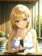 旅館の露天風呂にて兄と — サクラパフェさんのAIイラスト