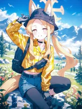 花畑を見ながら
