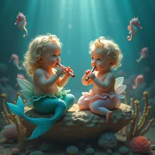 人魚の子供と縦笛