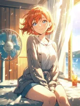 扇風機と部屋着の彼女·夏の昼下がり の投稿作品