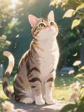 初夏の日差しもあったかいにゃ〜 — neko(⁠｡⁠･⁠ω⁠･⁠｡⁠)⁠ﾉ⁠さんのAIイラスト