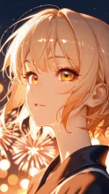 涼風の花火大会・ショートの少女