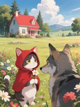 どうしました？オオカミさん — いっぬさんのAIイラスト