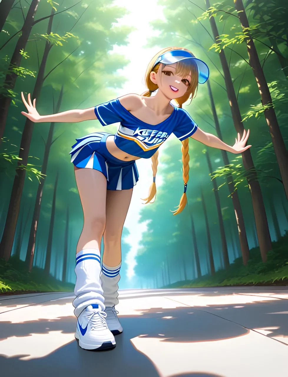 みつ編みツインテールのチアガール！…金