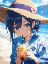 夏を楽しむ可愛い女の子