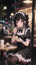 メイドカフェの休憩中