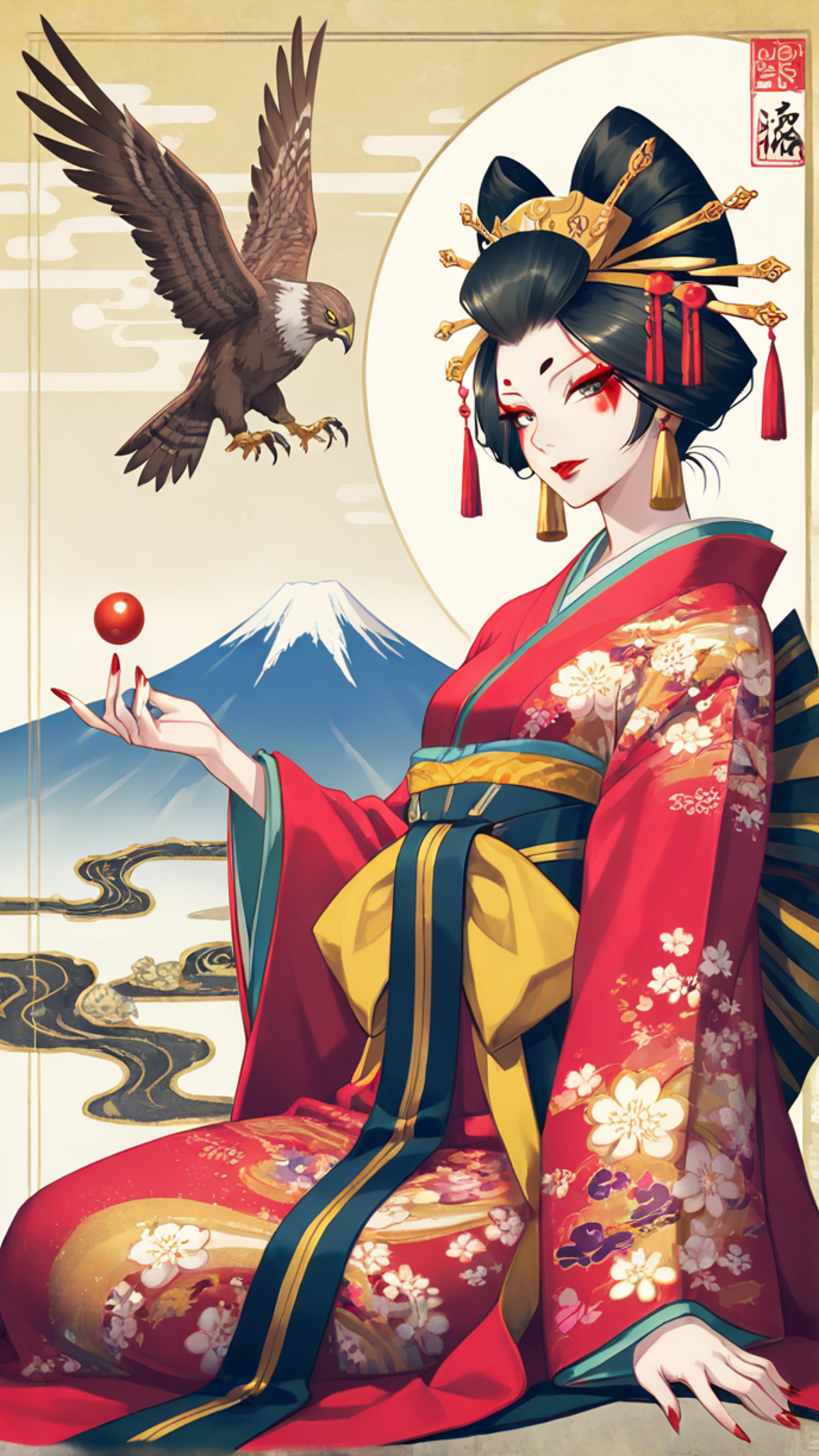 花魁と富士山