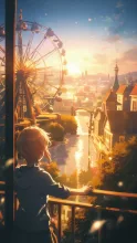 夕暮れの遊園地🎡