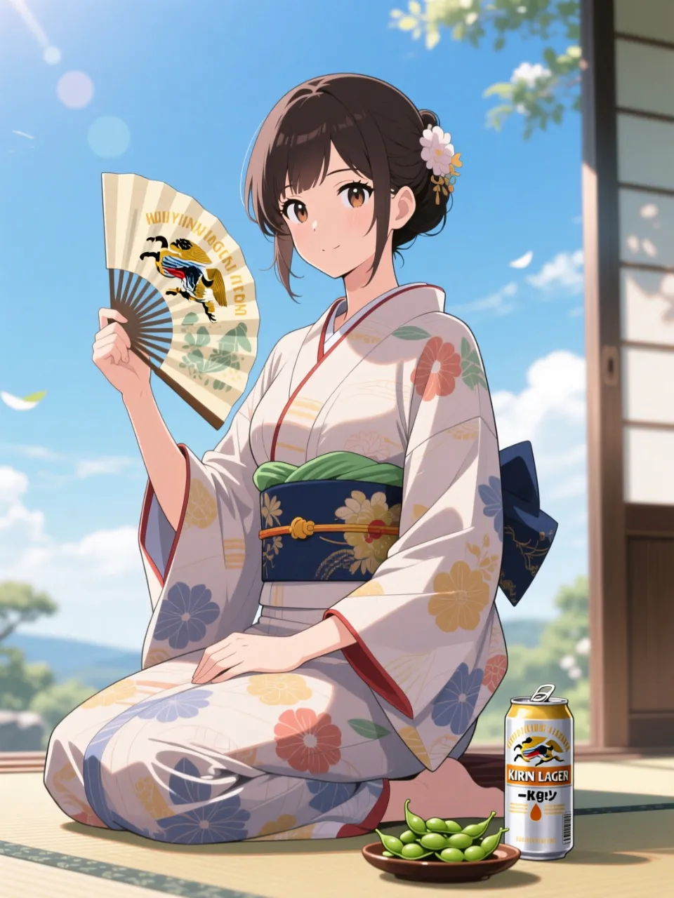 キリンビールの扇子貰った