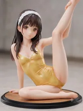 座り開脚ポーズのレオタード娘…フィギュア…黄 — フィギュア風イラストのAIイラスト|SUPPART