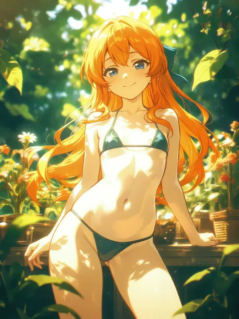 マイクロビキニの優しく可愛くて色っぽいフローリストの美少女
