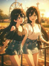 姉妹で遊園地
