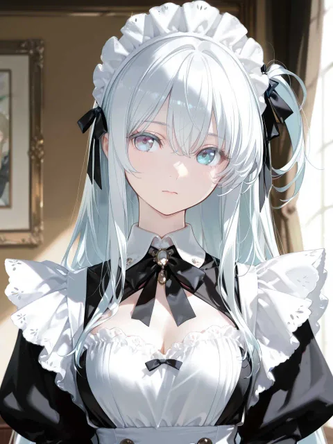 女の子、華奢な体、夢幻的な光、ふはっきり、リボン、レース