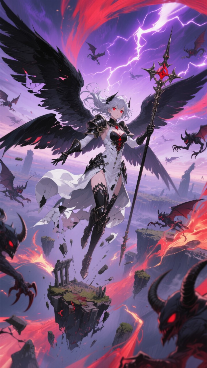 堕天使の女王VS悪魔軍団