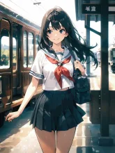 路面電車と制服少女·ノスタルジックな夏 の投稿作品