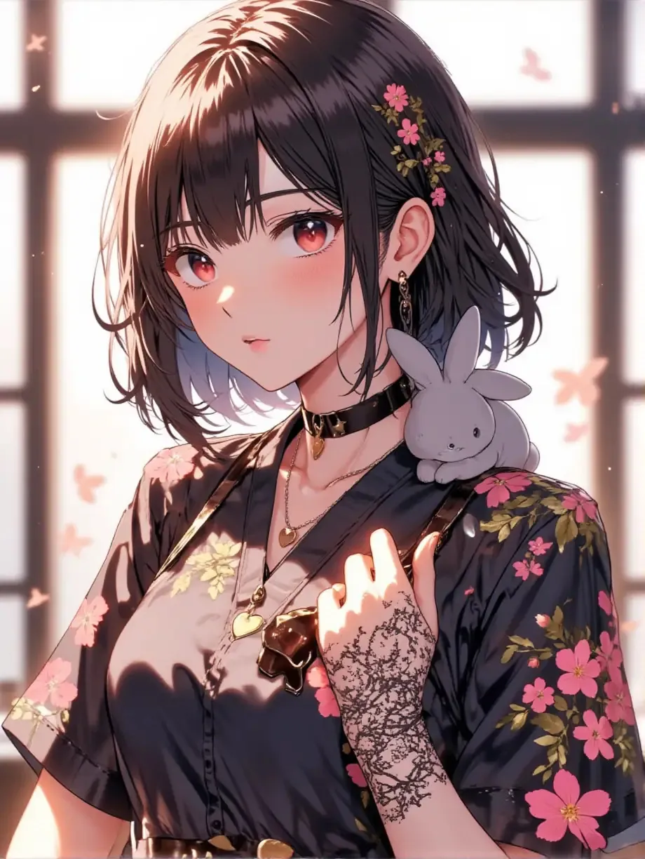 地雷系的にデレてる紅夜さんと子うさぎ — 紅夜さんのAIイラスト