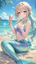 人魚にアイスをあげてみた