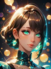 静かな夜のキャンドルと瞳🕯️🌃 — 写実イラストのAIイラスト｜SUPPART